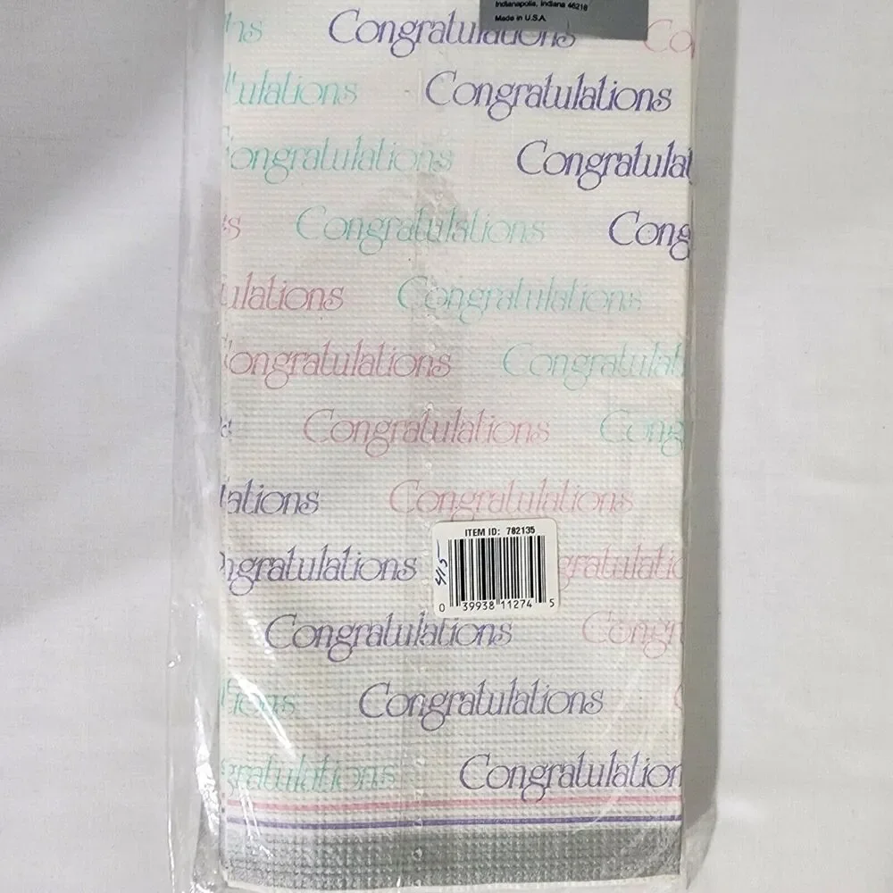 Vintage Paper Art Extra Large Table Cover Congratulations 54x102